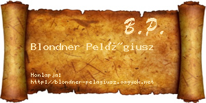 Blondner Pelágiusz névjegykártya